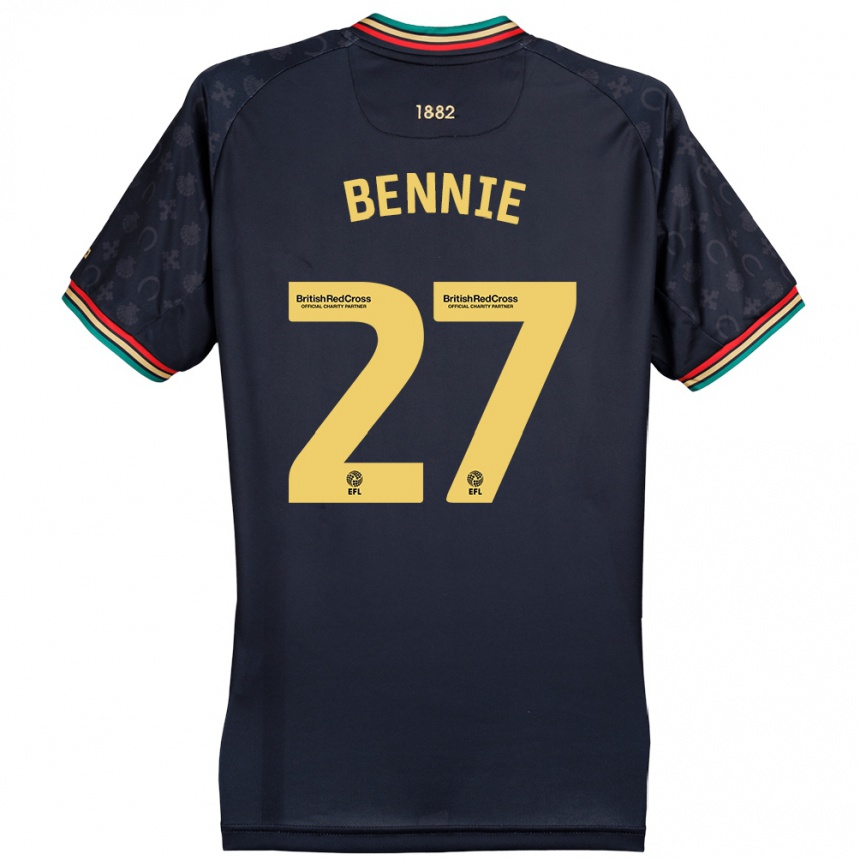 Niño Fútbol Camiseta Daniel Bennie #27 Azul Marino Oscuro 2ª Equipación 2024/25