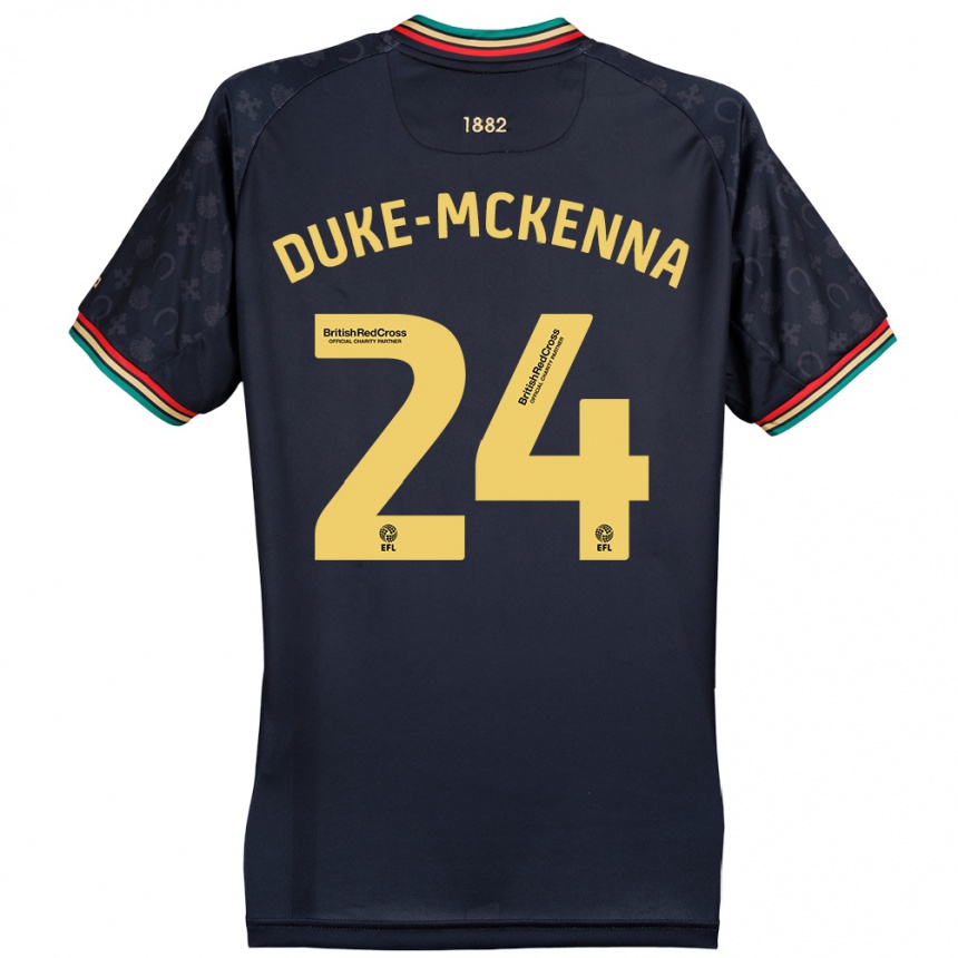 Niño Fútbol Camiseta Stephen Duke-Mckenna #24 Azul Marino Oscuro 2ª Equipación 2024/25