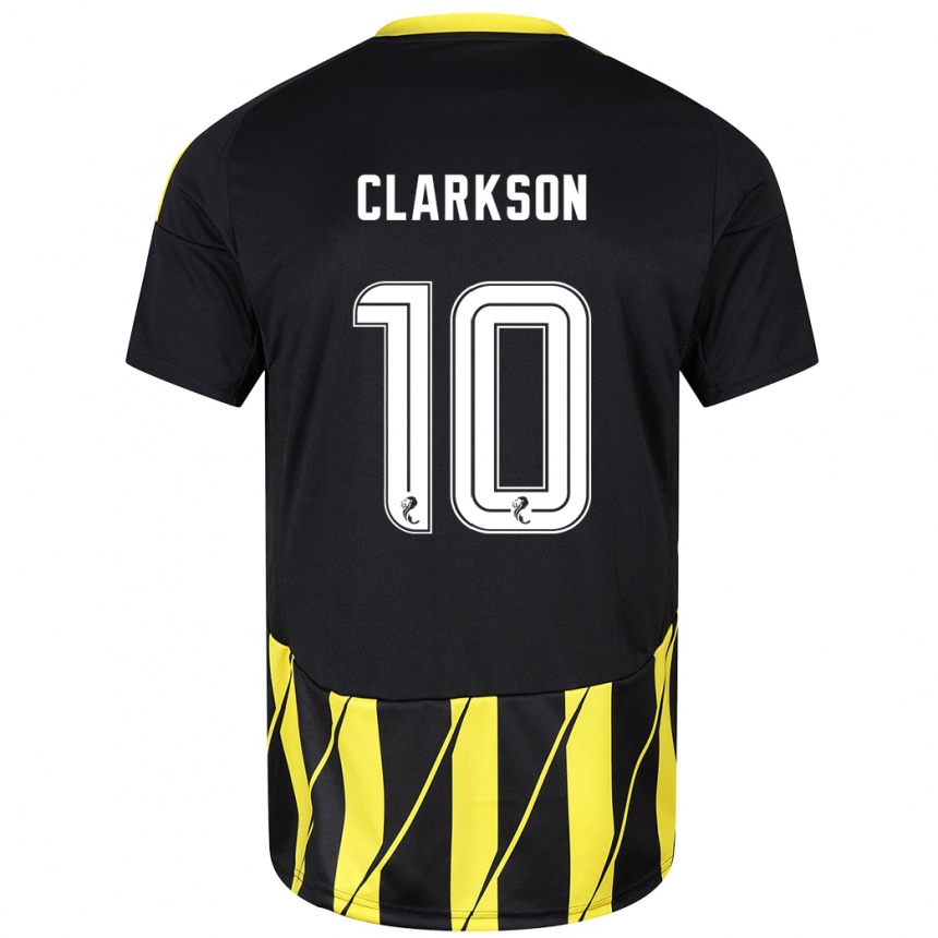 Niño Fútbol Camiseta Leighton Clarkson #10 Negro Amarillo 2ª Equipación 2024/25