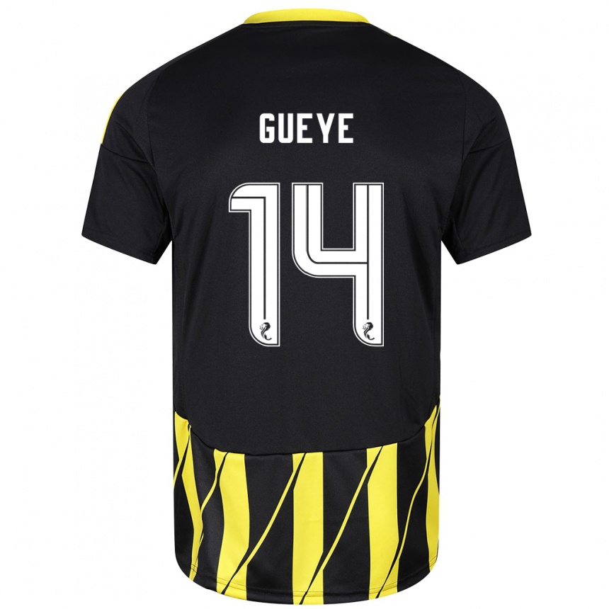 Niño Fútbol Camiseta Pape Habib Gueye #14 Negro Amarillo 2ª Equipación 2024/25