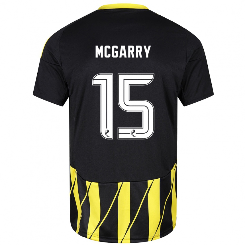 Niño Fútbol Camiseta James Mcgarry #15 Negro Amarillo 2ª Equipación 2024/25