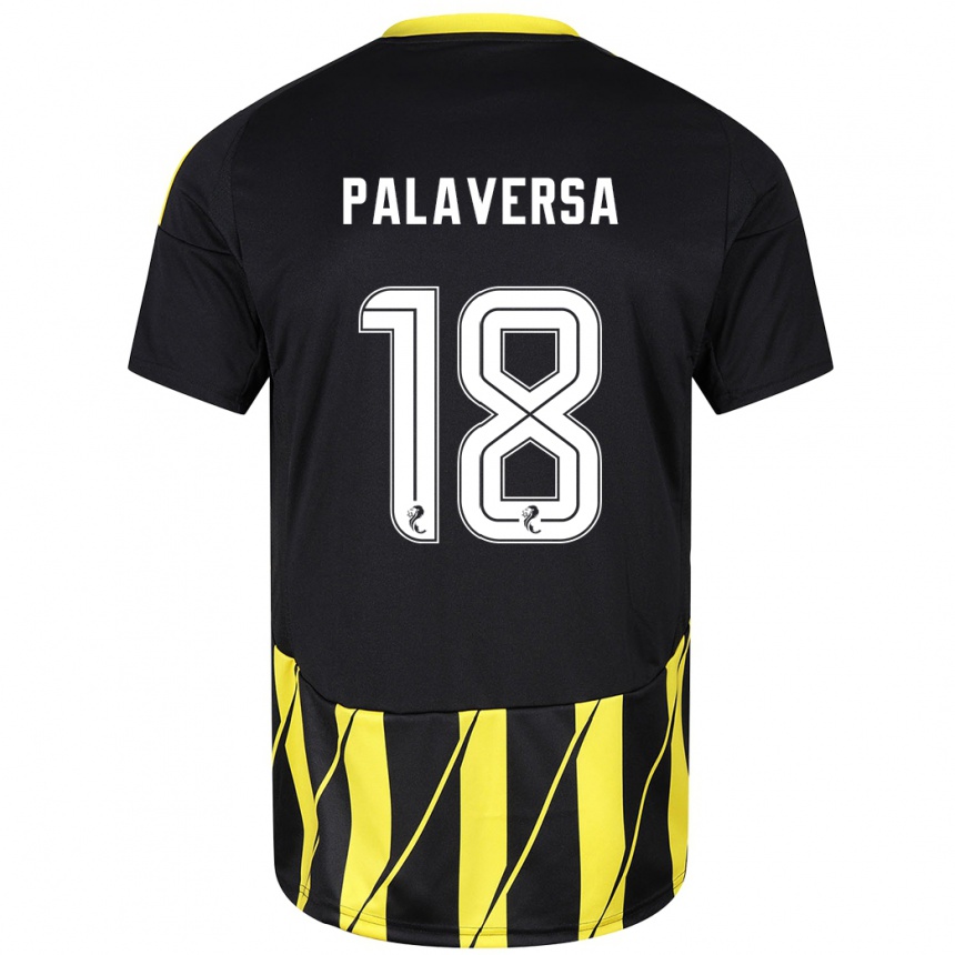 Niño Fútbol Camiseta Ante Palaversa #18 Negro Amarillo 2ª Equipación 2024/25