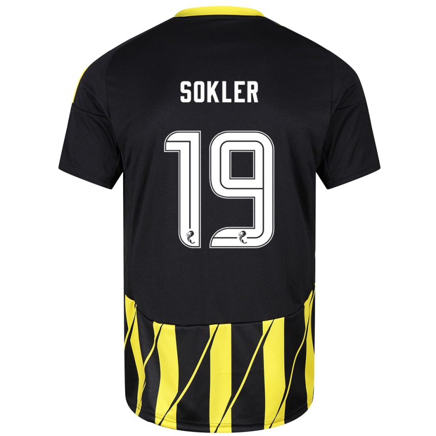 Niño Fútbol Camiseta Ester Sokler #19 Negro Amarillo 2ª Equipación 2024/25