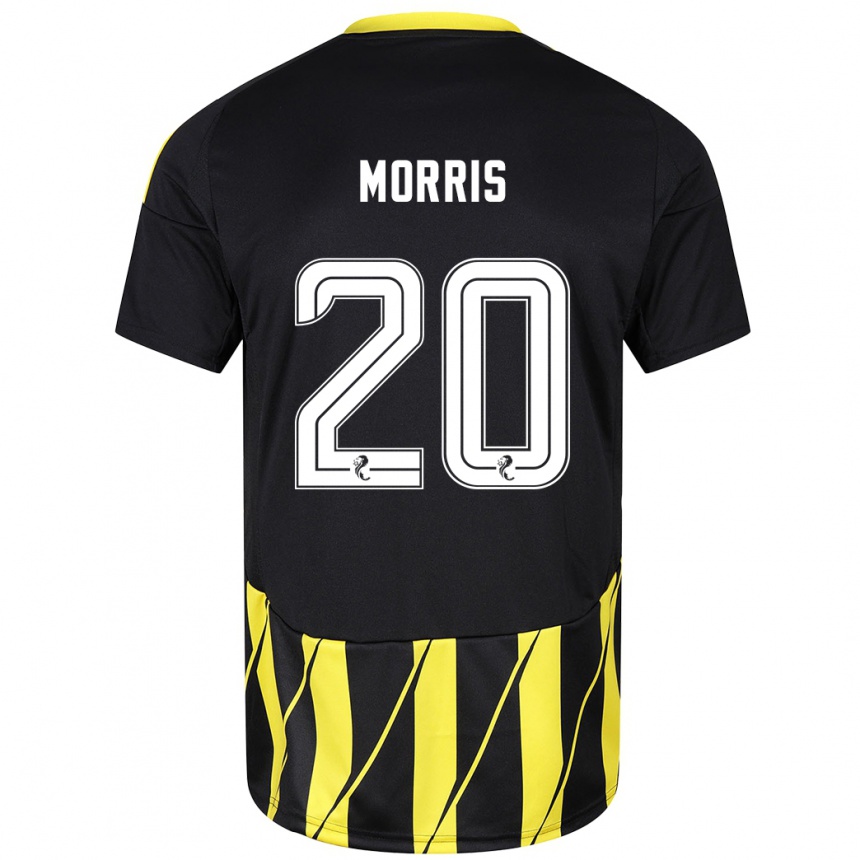 Niño Fútbol Camiseta Shayden Morris #20 Negro Amarillo 2ª Equipación 2024/25