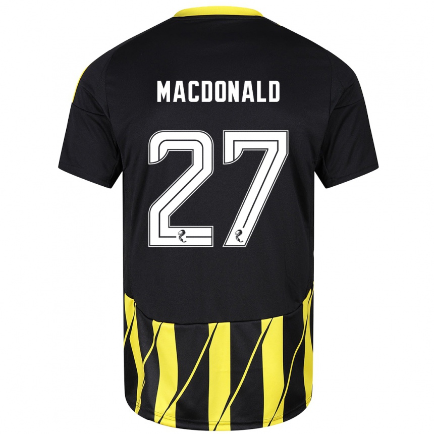 Niño Fútbol Camiseta Angus Macdonald #27 Negro Amarillo 2ª Equipación 2024/25