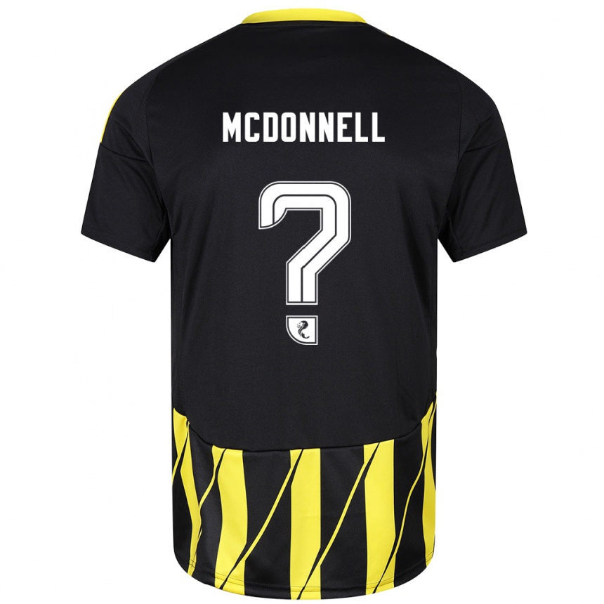 Niño Fútbol Camiseta Noah Mcdonnell #0 Negro Amarillo 2ª Equipación 2024/25