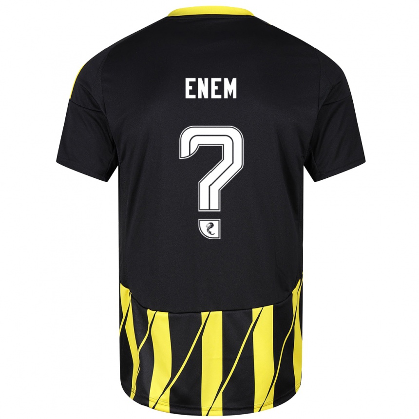 Niño Fútbol Camiseta Victor Enem #0 Negro Amarillo 2ª Equipación 2024/25