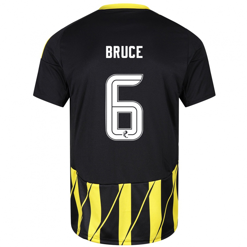 Niño Fútbol Camiseta Natasha Bruce #6 Negro Amarillo 2ª Equipación 2024/25