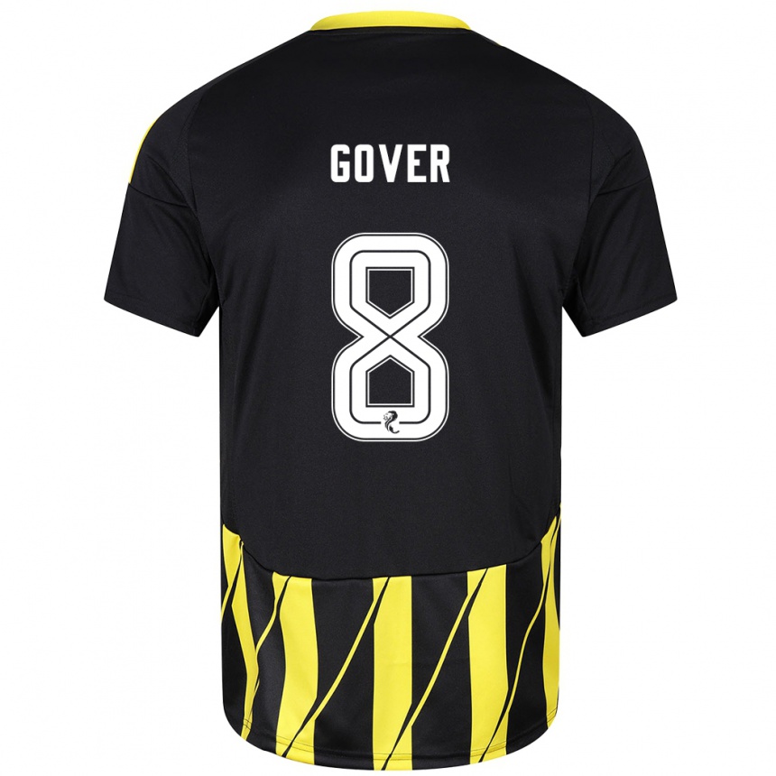 Niño Fútbol Camiseta Chloe Gover #8 Negro Amarillo 2ª Equipación 2024/25