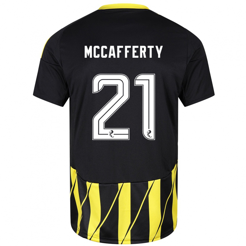 Niño Fútbol Camiseta Eirinn Mccafferty #21 Negro Amarillo 2ª Equipación 2024/25