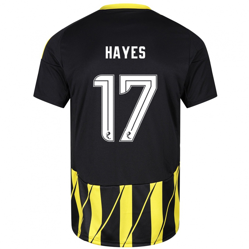 Niño Fútbol Camiseta Jonny Hayes #17 Negro Amarillo 2ª Equipación 2024/25