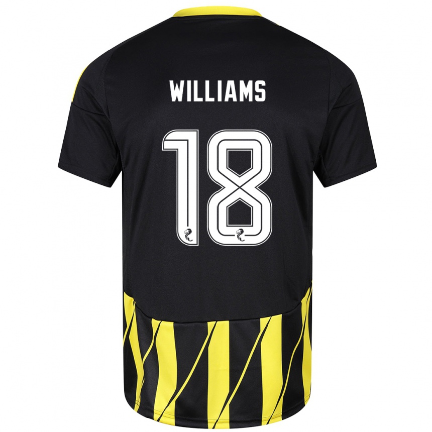 Niño Fútbol Camiseta Rhys Williams #18 Negro Amarillo 2ª Equipación 2024/25