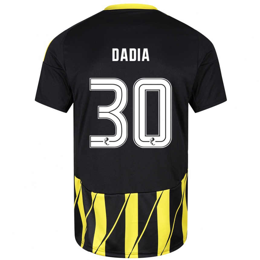 Niño Fútbol Camiseta Or Dadia #30 Negro Amarillo 2ª Equipación 2024/25