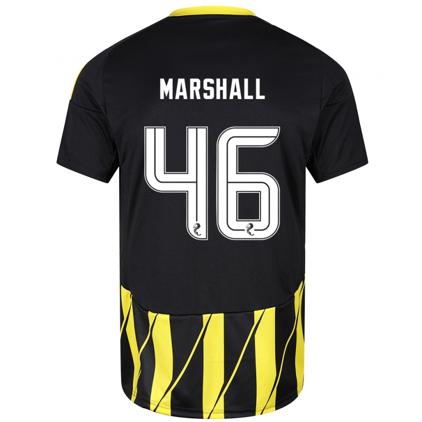 Niño Fútbol Camiseta Findlay Marshall #46 Negro Amarillo 2ª Equipación 2024/25