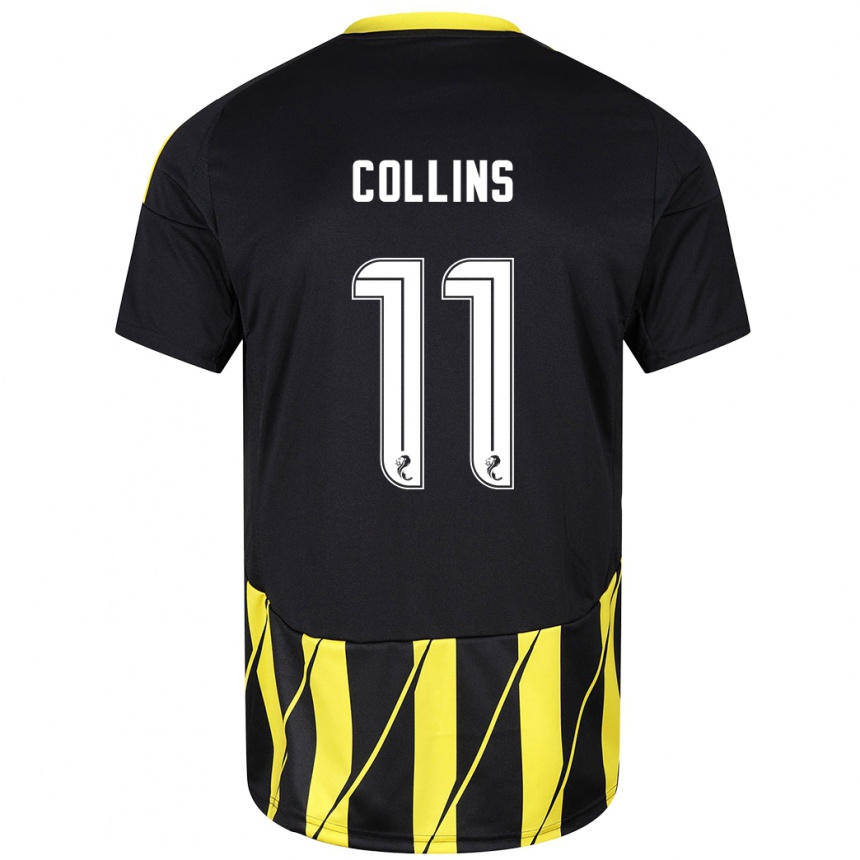 Niño Fútbol Camiseta Bailley Collins #11 Negro Amarillo 2ª Equipación 2024/25