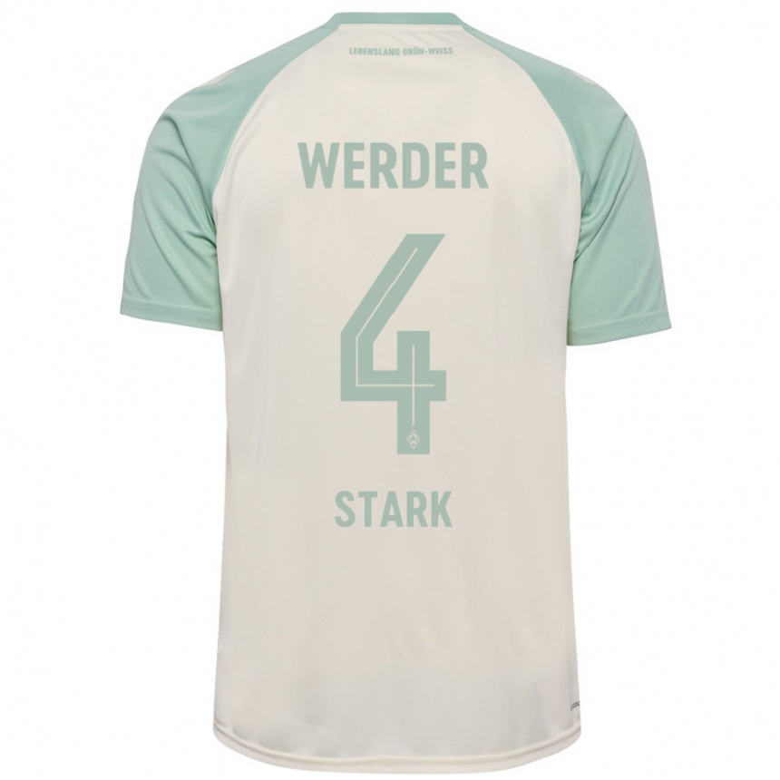 Niño Fútbol Camiseta Niklas Stark #4 Blanquecino Verde Claro 2ª Equipación 2024/25