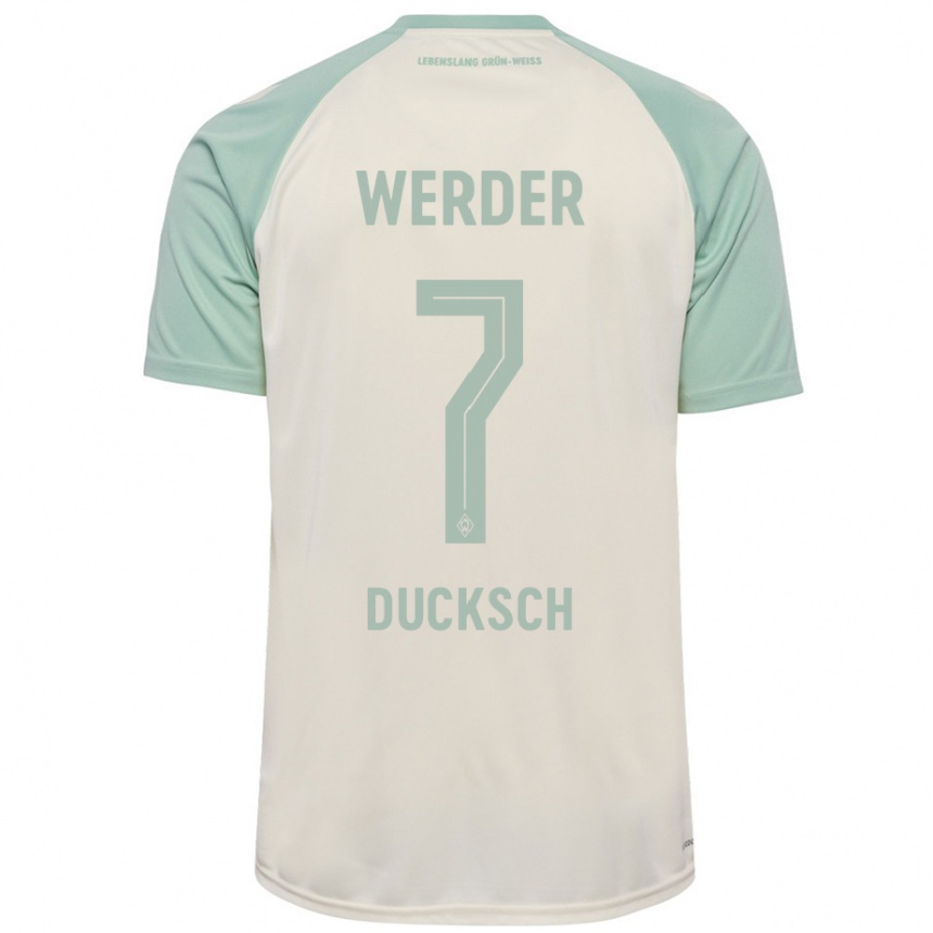 Niño Fútbol Camiseta Marvin Ducksch #7 Blanquecino Verde Claro 2ª Equipación 2024/25