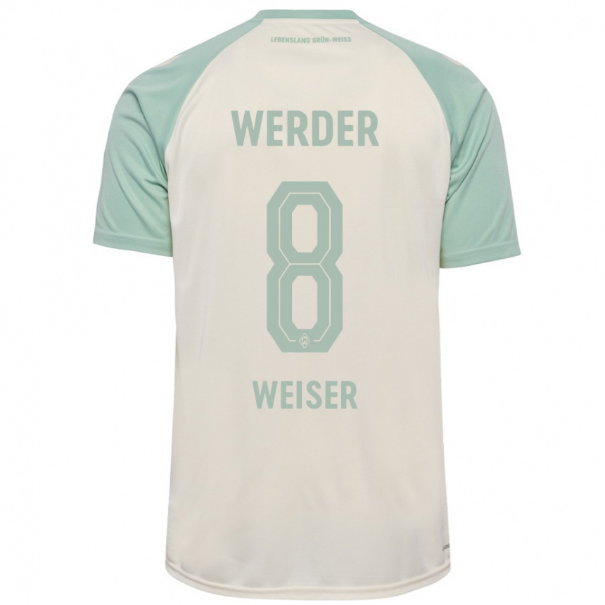 Niño Fútbol Camiseta Mitchell Weiser #8 Blanquecino Verde Claro 2ª Equipación 2024/25