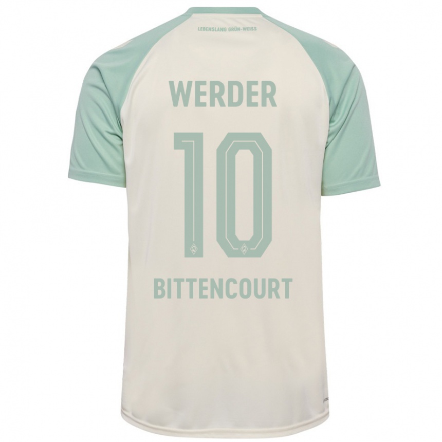 Niño Fútbol Camiseta Leonardo Bittencourt #10 Blanquecino Verde Claro 2ª Equipación 2024/25