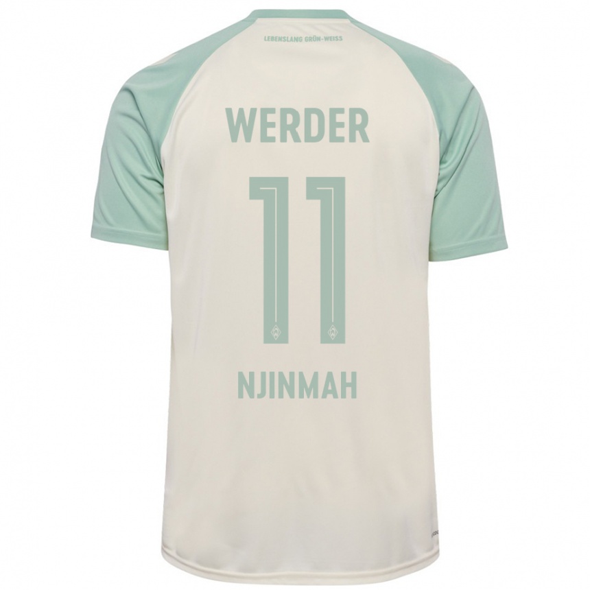 Niño Fútbol Camiseta Justin Njinmah #11 Blanquecino Verde Claro 2ª Equipación 2024/25