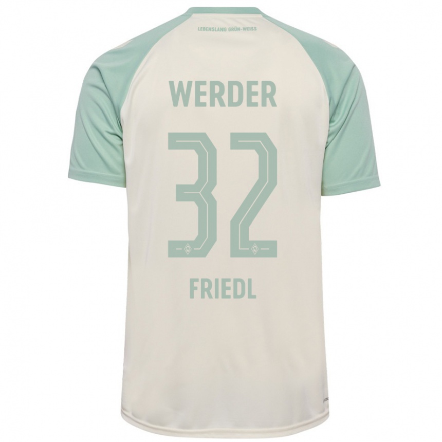 Niño Fútbol Camiseta Marco Friedl #32 Blanquecino Verde Claro 2ª Equipación 2024/25