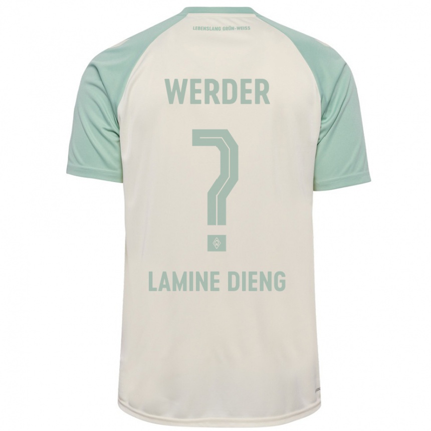 Niño Fútbol Camiseta Mamadou Lamine Dieng #0 Blanquecino Verde Claro 2ª Equipación 2024/25