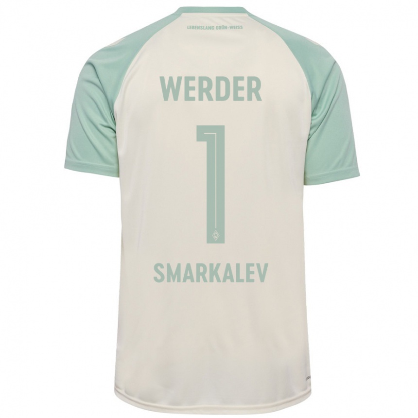 Niño Fútbol Camiseta Stefan Smarkalev #1 Blanquecino Verde Claro 2ª Equipación 2024/25