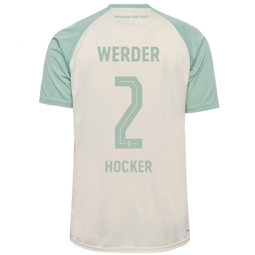 Niño Fútbol Camiseta Luca Höcker #2 Blanquecino Verde Claro 2ª Equipación 2024/25