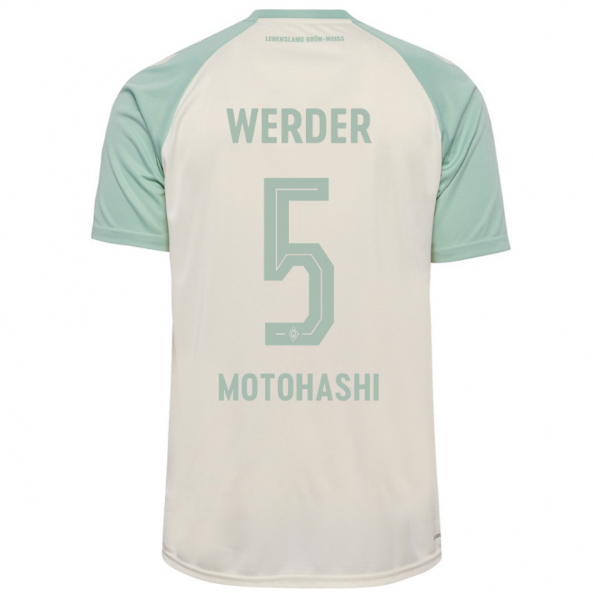 Niño Fútbol Camiseta Yuzuki Motohashi #5 Blanquecino Verde Claro 2ª Equipación 2024/25