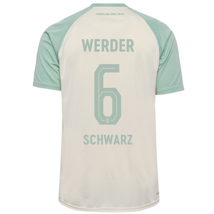 Niño Fútbol Camiseta Ricardo-Felipe Schwarz #6 Blanquecino Verde Claro 2ª Equipación 2024/25