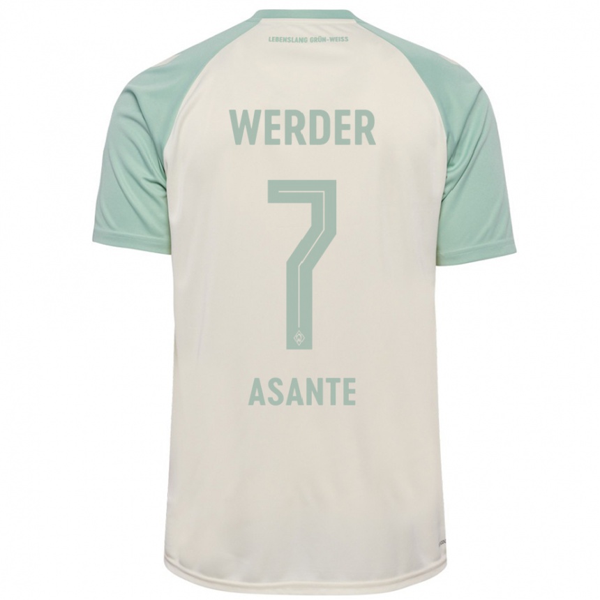 Niño Fútbol Camiseta Davis Asante #7 Blanquecino Verde Claro 2ª Equipación 2024/25