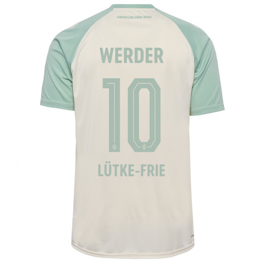 Niño Fútbol Camiseta Dennis Lütke-Frie #10 Blanquecino Verde Claro 2ª Equipación 2024/25