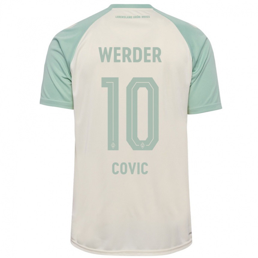 Niño Fútbol Camiseta Patrice Covic #10 Blanquecino Verde Claro 2ª Equipación 2024/25