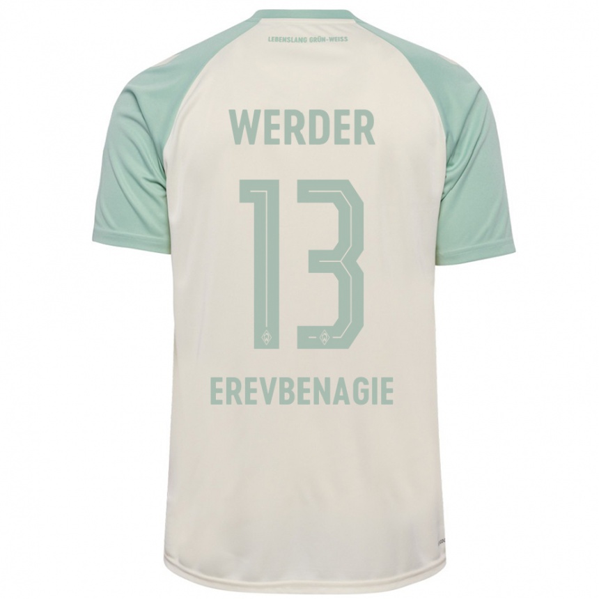 Niño Fútbol Camiseta Paul Erevbenagie #13 Blanquecino Verde Claro 2ª Equipación 2024/25