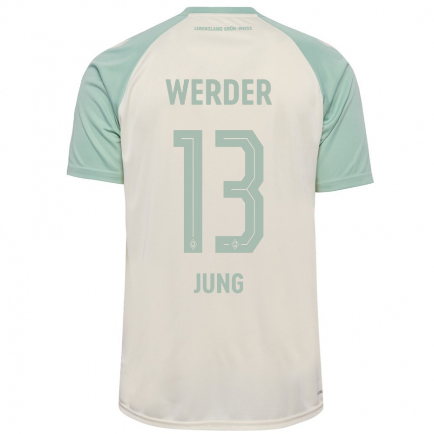 Niño Fútbol Camiseta Seong-Hyeon Jung #13 Blanquecino Verde Claro 2ª Equipación 2024/25