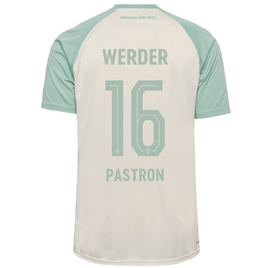 Niño Fútbol Camiseta Alvin Pastron #16 Blanquecino Verde Claro 2ª Equipación 2024/25