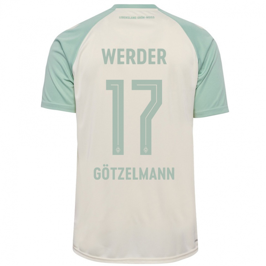 Niño Fútbol Camiseta Patrick Götzelmann #17 Blanquecino Verde Claro 2ª Equipación 2024/25