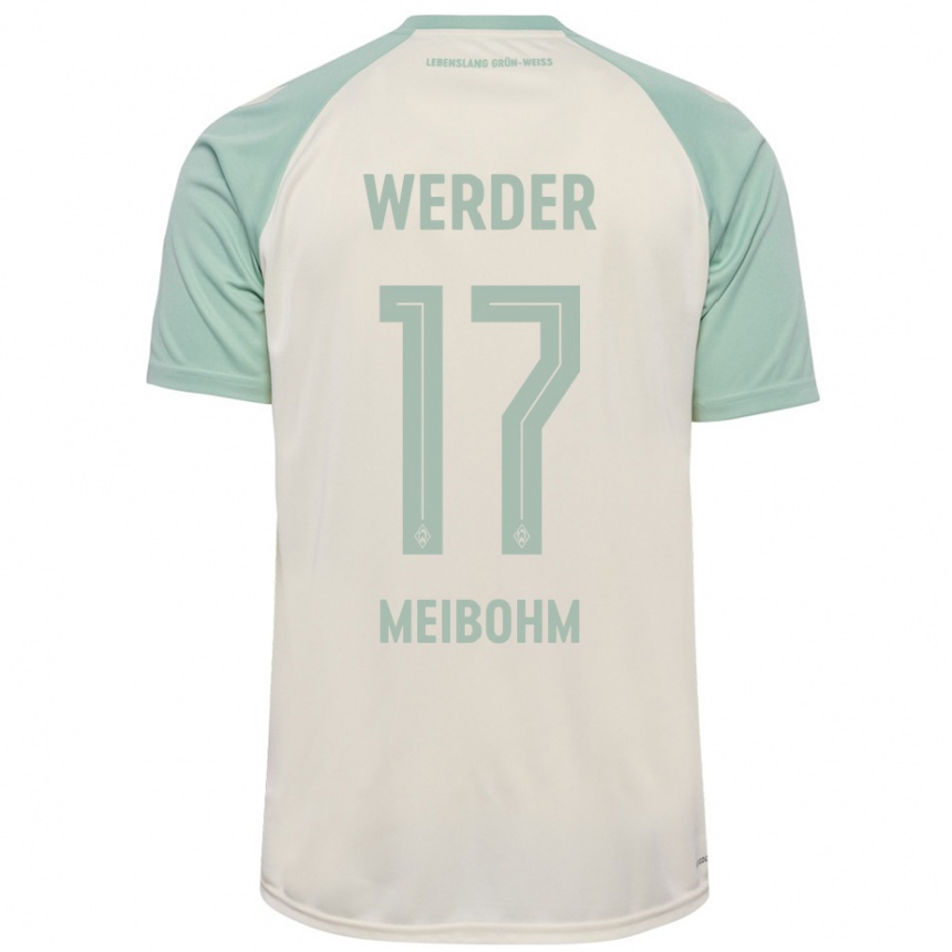 Niño Fútbol Camiseta Joel Meibohm #17 Blanquecino Verde Claro 2ª Equipación 2024/25