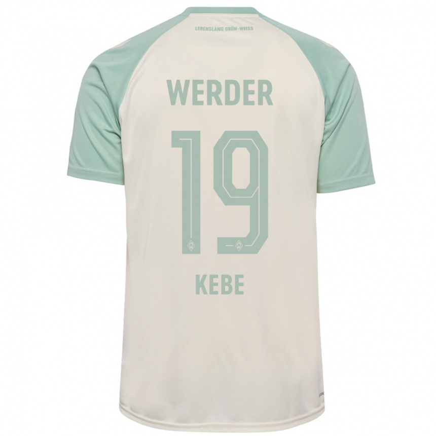 Niño Fútbol Camiseta David Kébé #19 Blanquecino Verde Claro 2ª Equipación 2024/25