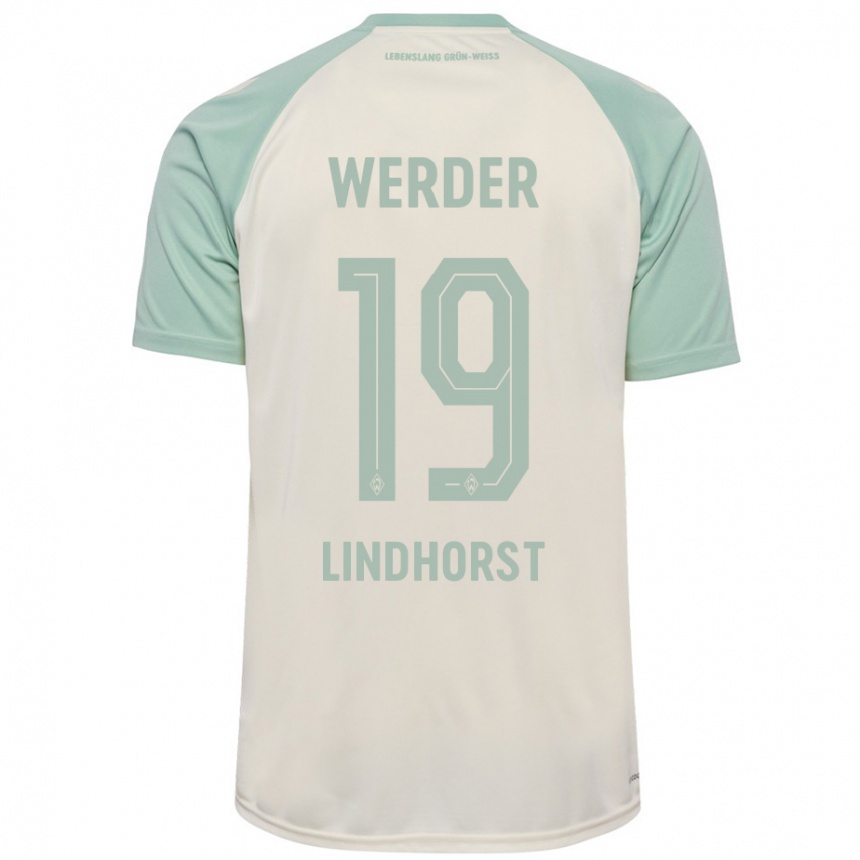 Niño Fútbol Camiseta Jerrit Lindhorst #19 Blanquecino Verde Claro 2ª Equipación 2024/25