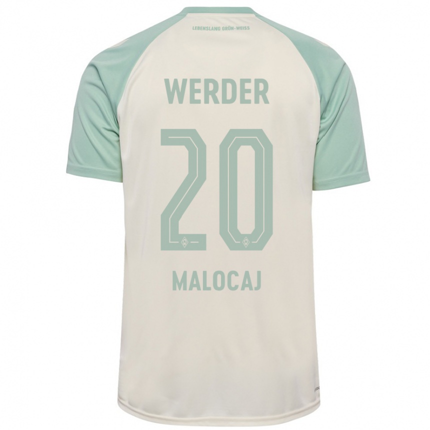 Niño Fútbol Camiseta Edinjo Malocaj #20 Blanquecino Verde Claro 2ª Equipación 2024/25