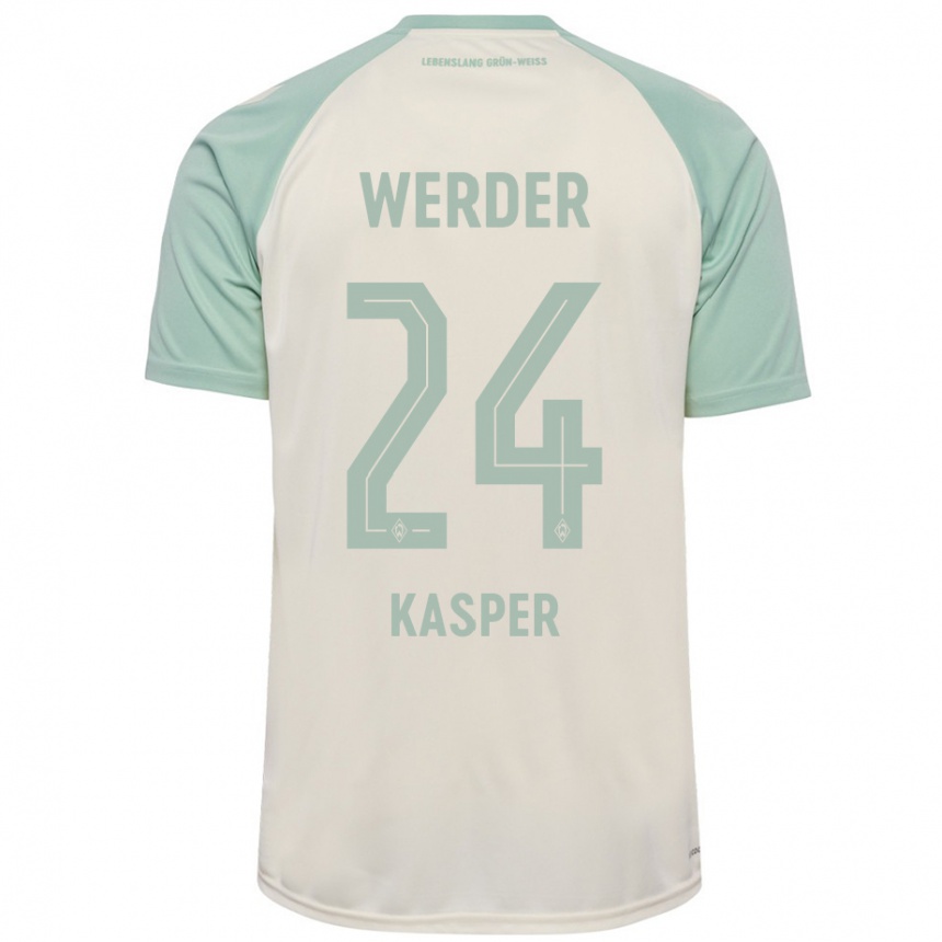 Niño Fútbol Camiseta Dominik Kasper #24 Blanquecino Verde Claro 2ª Equipación 2024/25