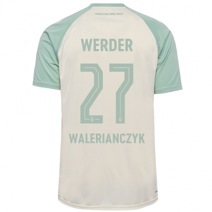 Niño Fútbol Camiseta Dennis Walerianczyk #27 Blanquecino Verde Claro 2ª Equipación 2024/25