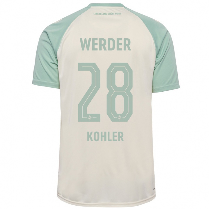 Niño Fútbol Camiseta Ethan Kohler #28 Blanquecino Verde Claro 2ª Equipación 2024/25