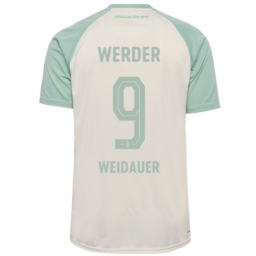 Niño Fútbol Camiseta Sophie Weidauer #9 Blanquecino Verde Claro 2ª Equipación 2024/25