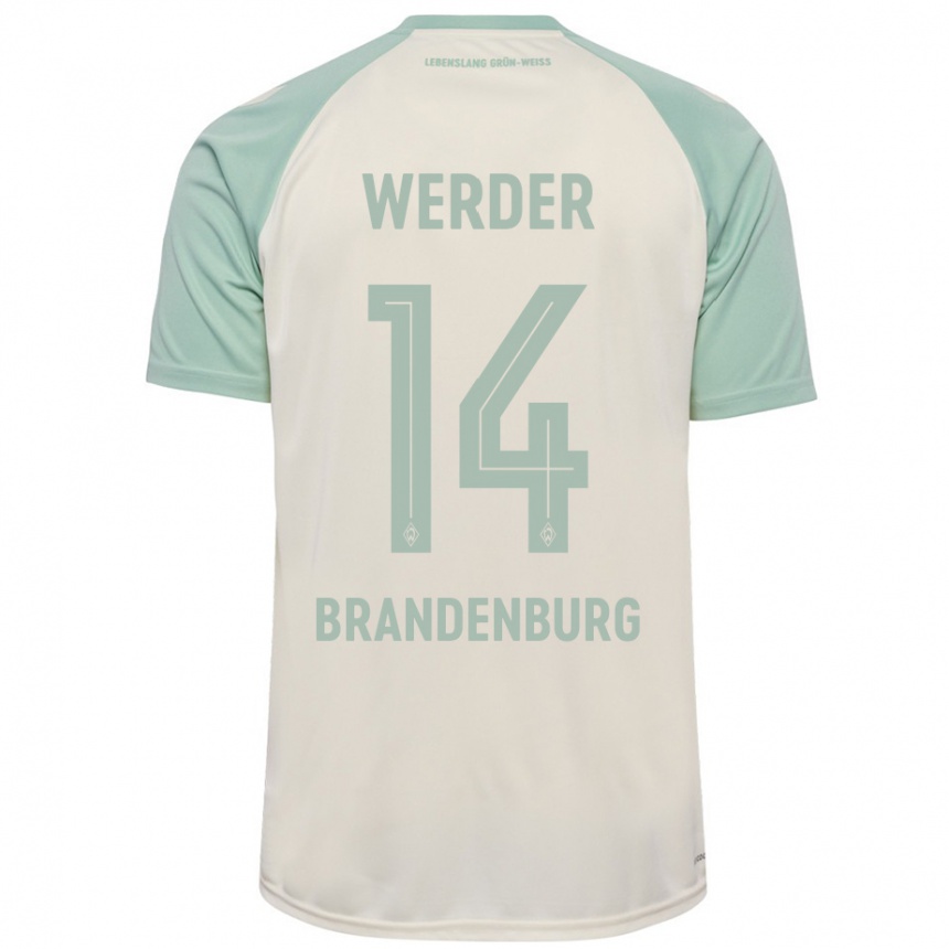 Niño Fútbol Camiseta Michaela Brandenburg #14 Blanquecino Verde Claro 2ª Equipación 2024/25