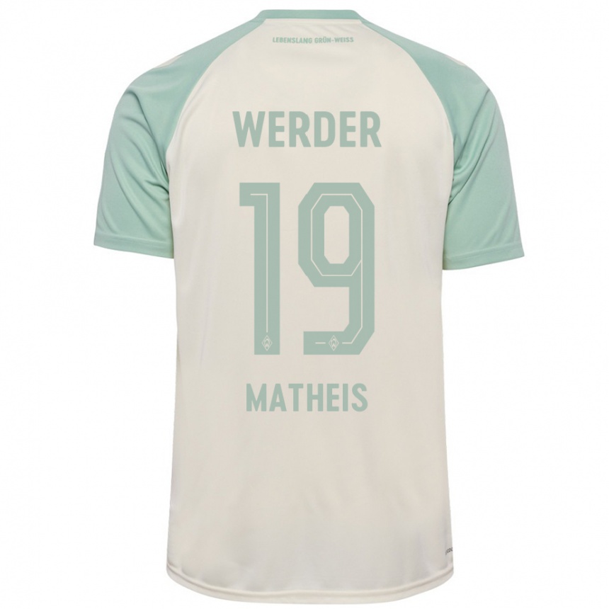 Niño Fútbol Camiseta Saskia Matheis #19 Blanquecino Verde Claro 2ª Equipación 2024/25