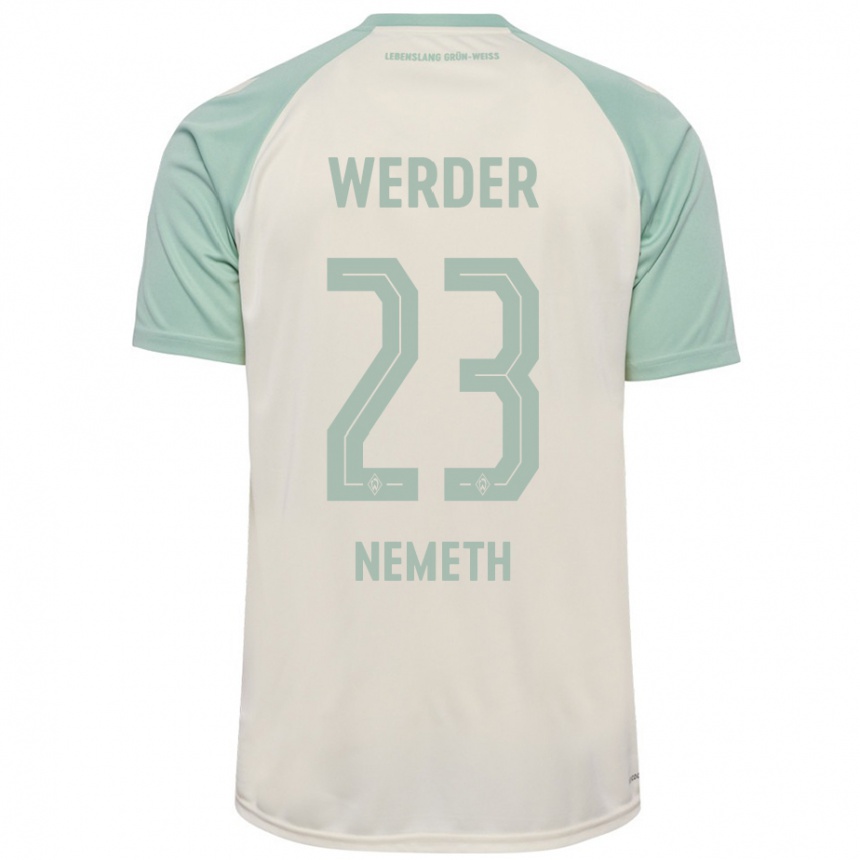 Niño Fútbol Camiseta Hanna Nemeth #23 Blanquecino Verde Claro 2ª Equipación 2024/25