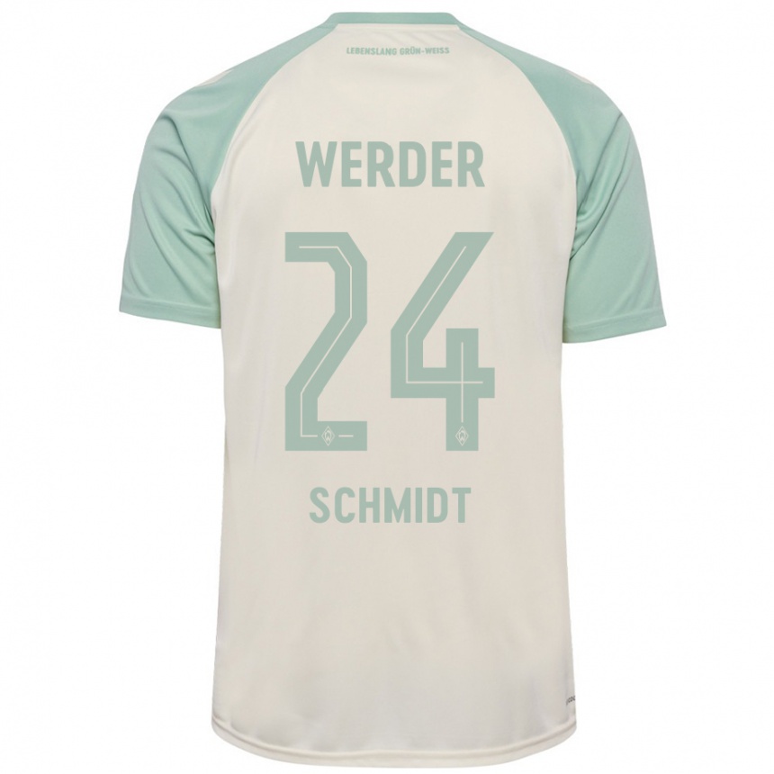 Niño Fútbol Camiseta Lara Schmidt #24 Blanquecino Verde Claro 2ª Equipación 2024/25