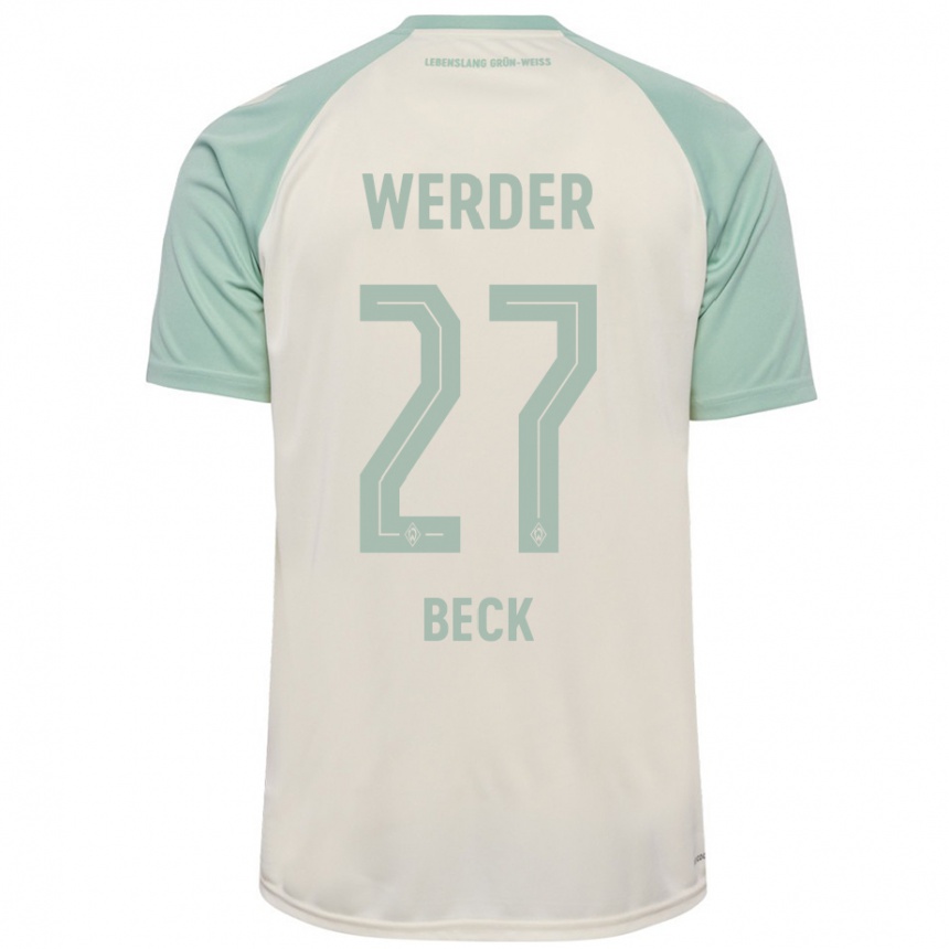 Niño Fútbol Camiseta Sharon Beck #27 Blanquecino Verde Claro 2ª Equipación 2024/25